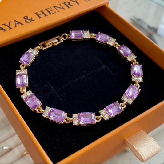 Valleria Amethyst Charm Bracelet | Gold Maya Henry Jewelry