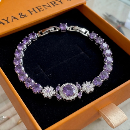 Velmira Crown Tennis Bracelet | White Gold Maya Henry Jewelry