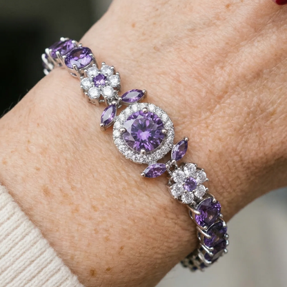 Velmira Crown Tennis Bracelet | White Gold Maya Henry Jewelry
