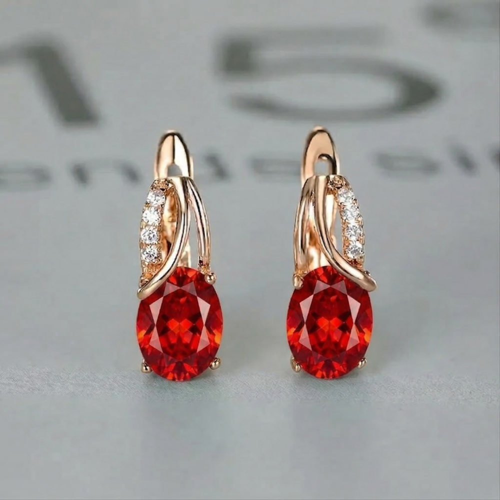 Veressa Ruberine Earrings | Gold Maya Henry Jewelry