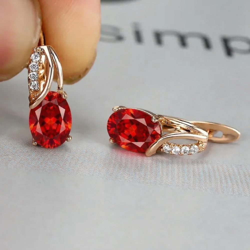 Veressa Ruberine Earrings | Gold Maya Henry Jewelry