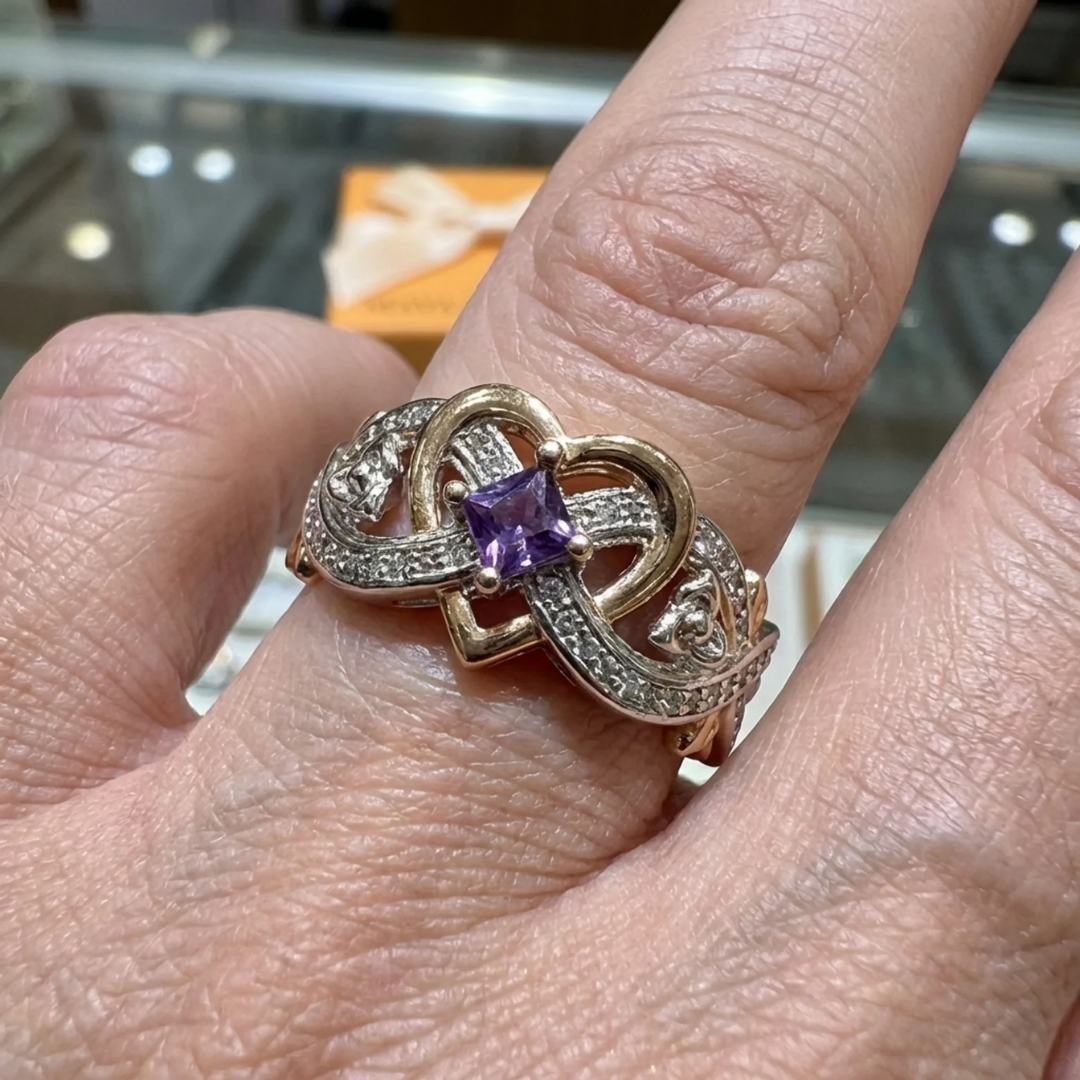 Violetheart Gold & Silver Ring | Mixed Gold Maya Henry Jewelry