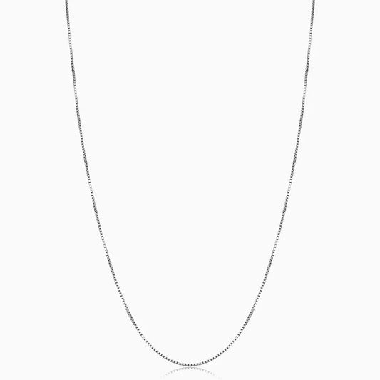Bodega Box Necklace - White Gold Maya Henry Jewelry