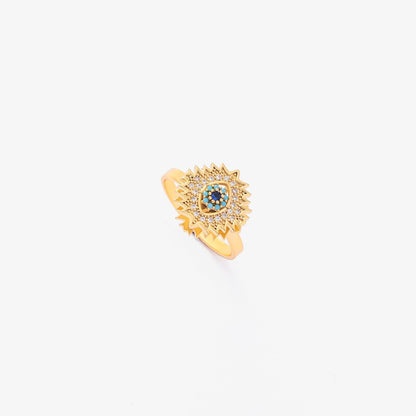 Sapphire Sunburst Spinning Ring | Gold Maya Henry Jewelry