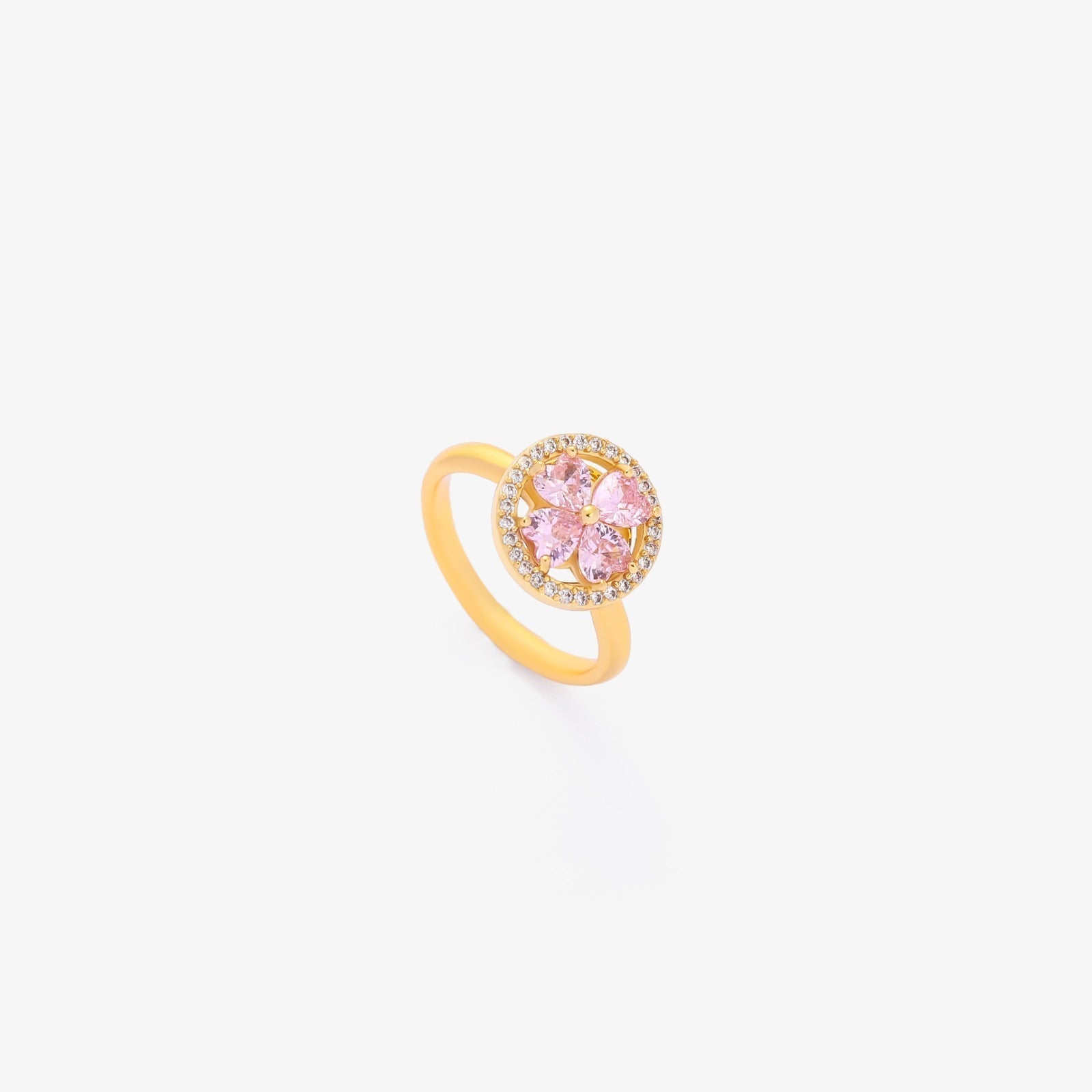 Pink Heart Bloom Spinning Ring | Gold Maya Henry Jewelry