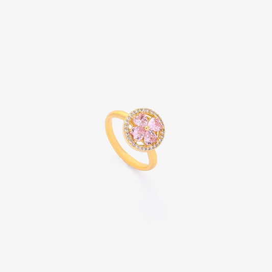Pink Heart Bloom Spinning Ring | Gold Maya Henry Jewelry