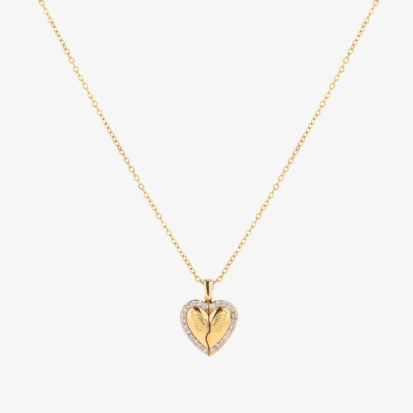 Butterfly Heart Necklace | Gold Maya Henry Jewelry