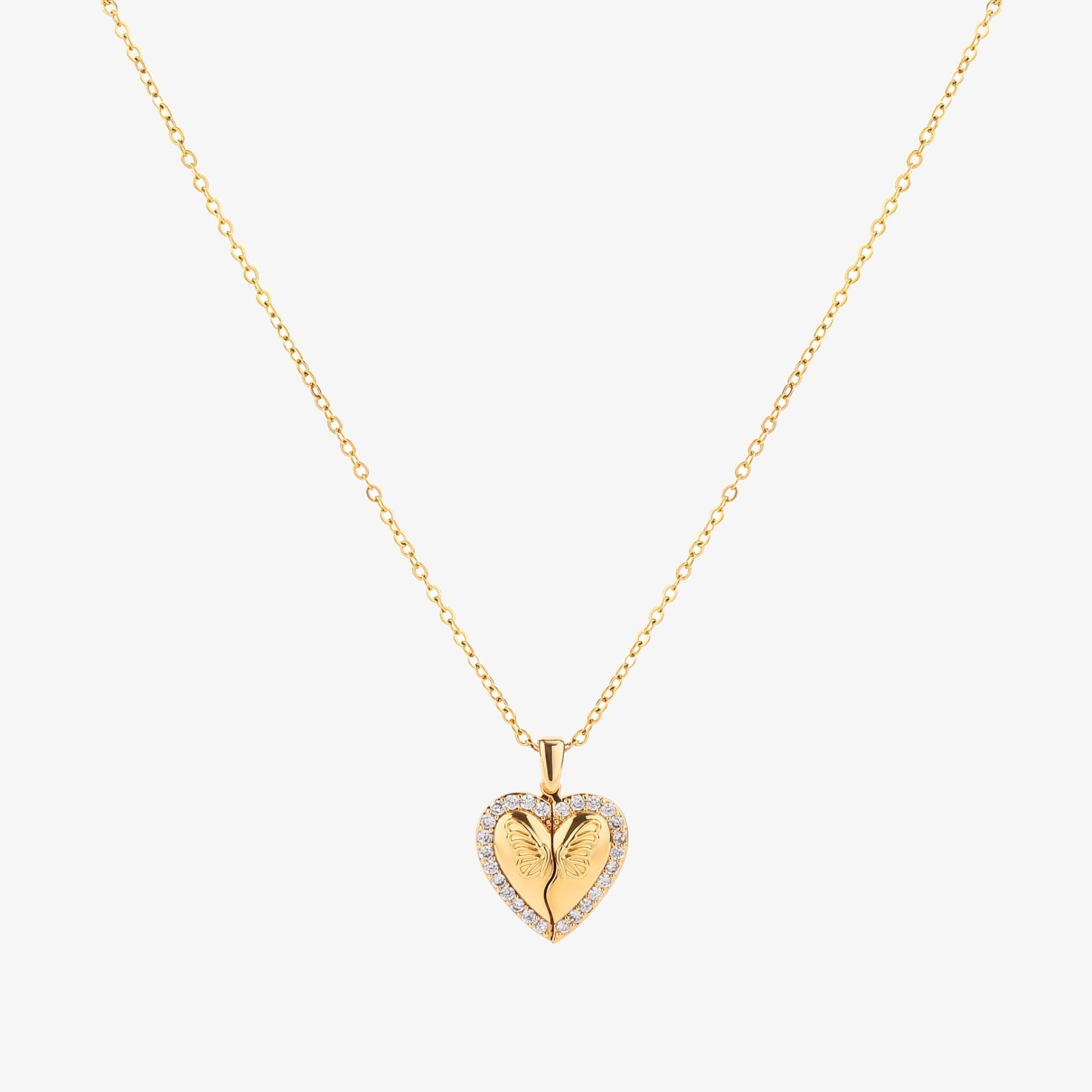 Butterfly Heart Necklace | Gold Maya Henry Jewelry
