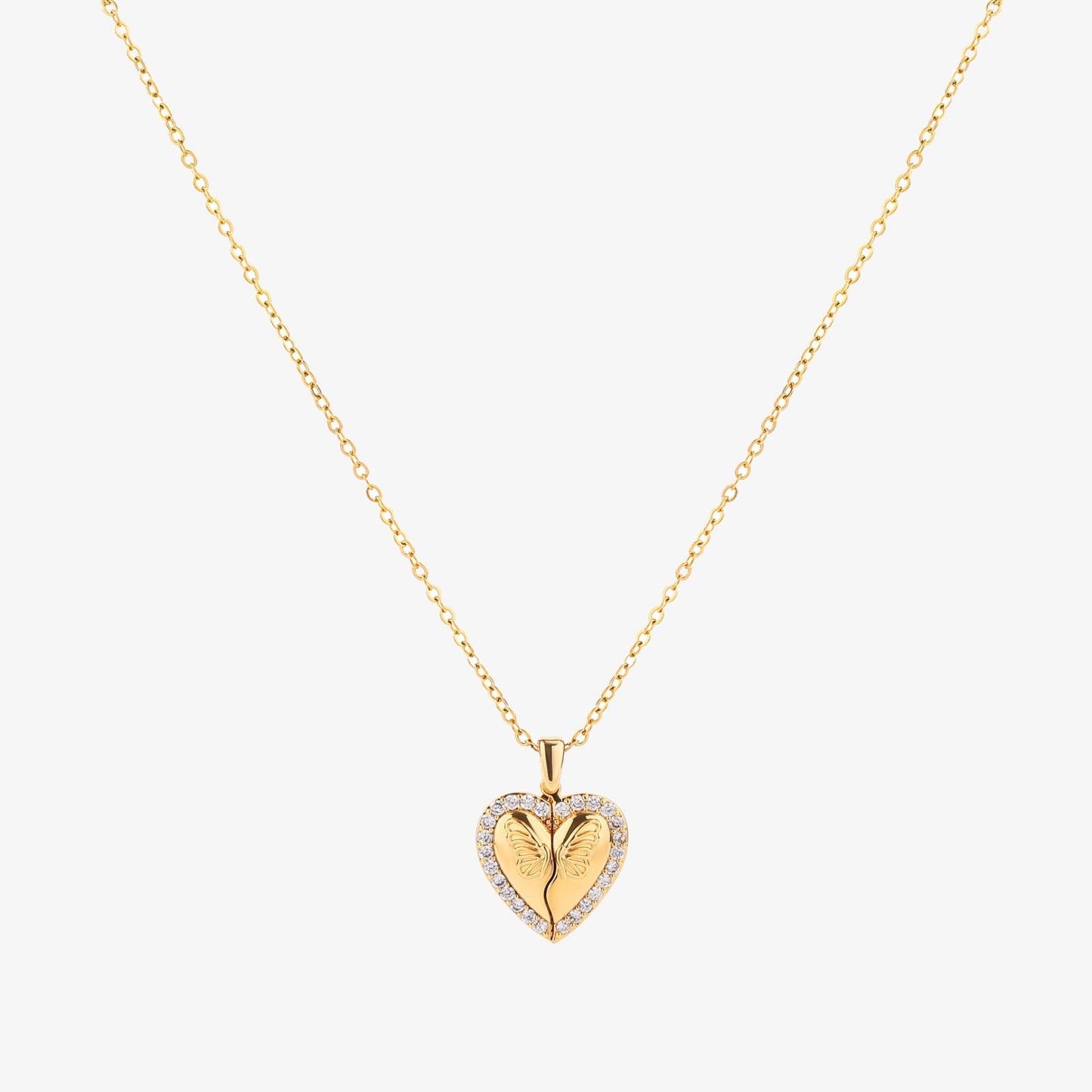 Butterfly Heart Necklace | Gold Maya Henry Jewelry