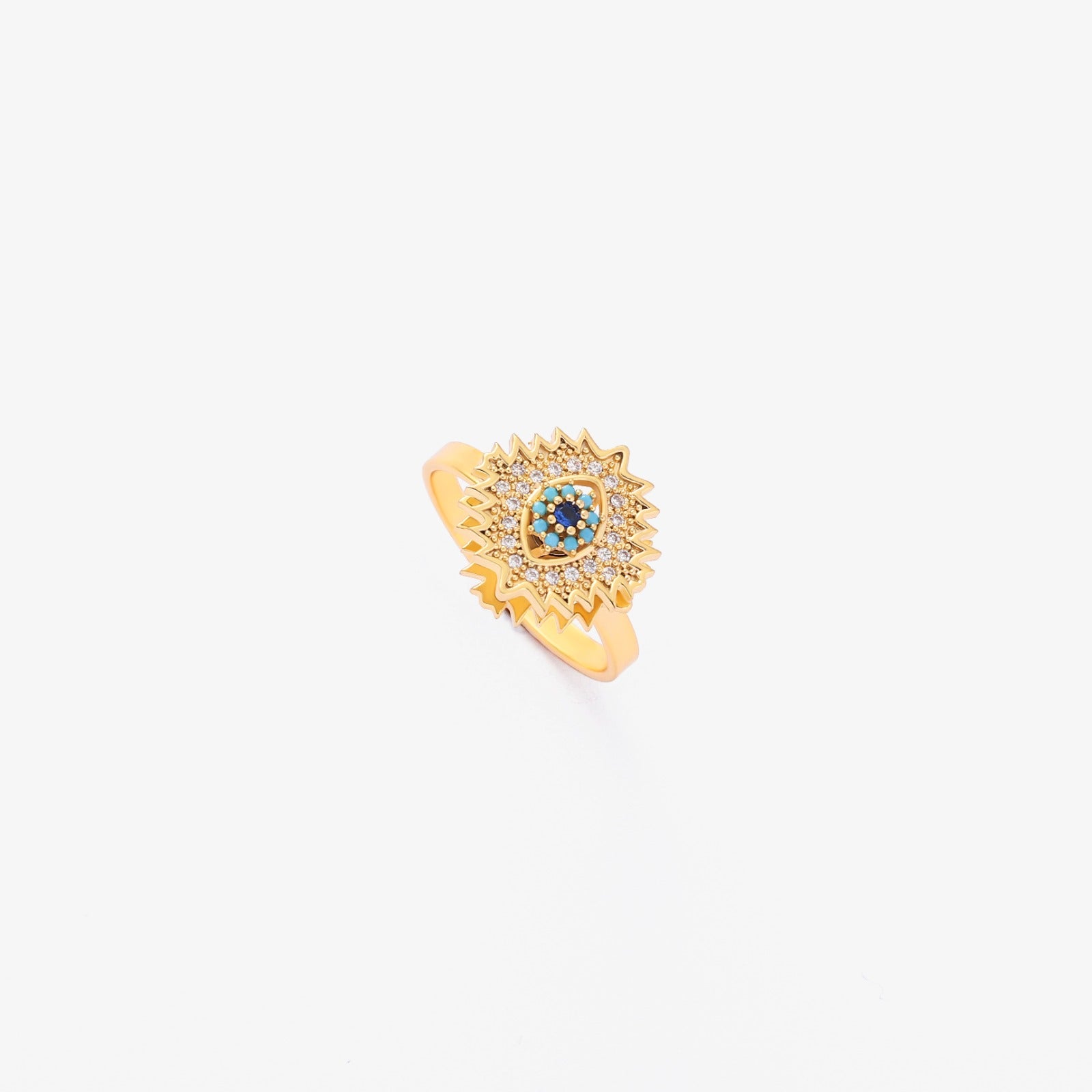 Sapphire Sunburst Spinning Ring | Gold Maya Henry Jewelry