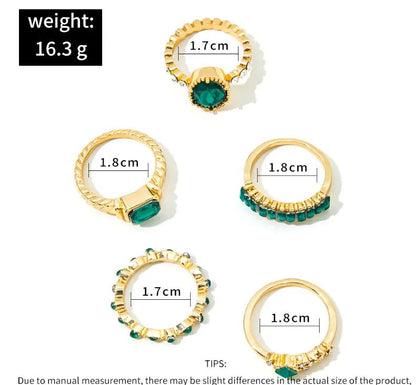 Zarina Exquisite Emerald Gold Ring Set Maya Henry Jewelry
