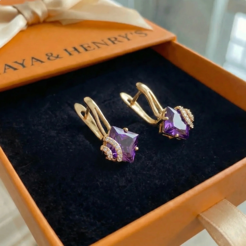 Zephira Crownlight Pave Earrings | Rose Gold Maya Henry Jewelry