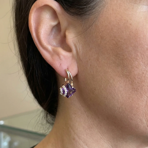 Zephira Crownlight Pave Earrings | Rose Gold Maya Henry Jewelry