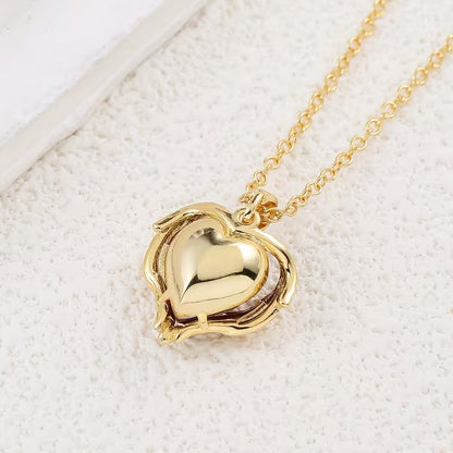 Angel Embrace Ruby Heart Necklace | Gold Maya Henry Jewelry