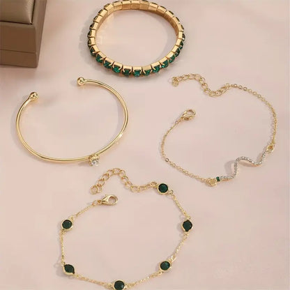 Green Gemstone Bracelet Set Maya Henry Jewelry