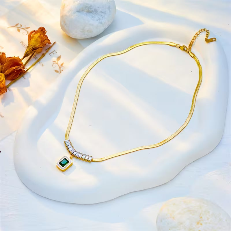 Regalia Prism Emerald Necklace | Gold Maya Henry Jewelry