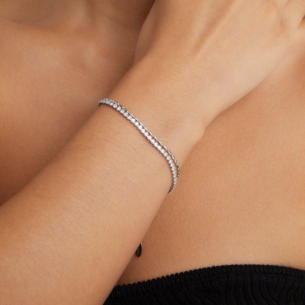 Arelia Crystal Silver Bracelet Maya Henry Jewelry