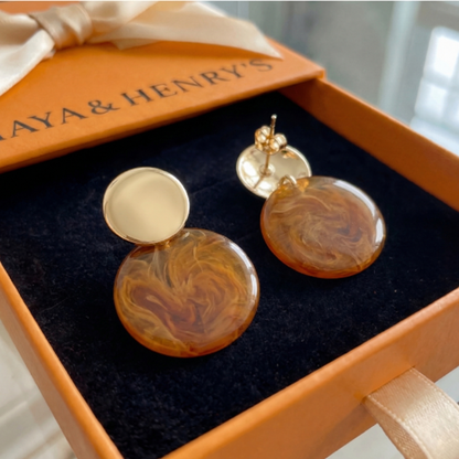 Aurélie Amber Drop Earrings | Gold Maya Henry Jewelry