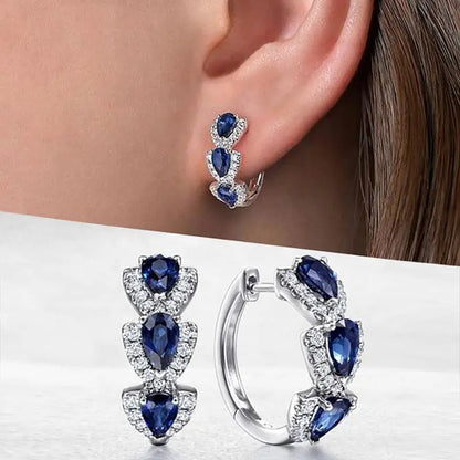Royal Sapphire Crest Earrings | White Gold Maya Henry Jewelry