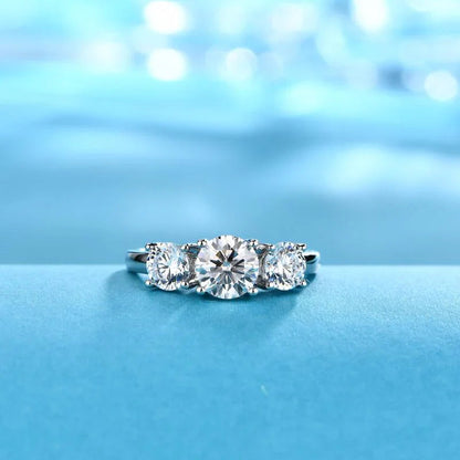 Clare Triple Stone Ring | White gold Maya Henry Jewelry