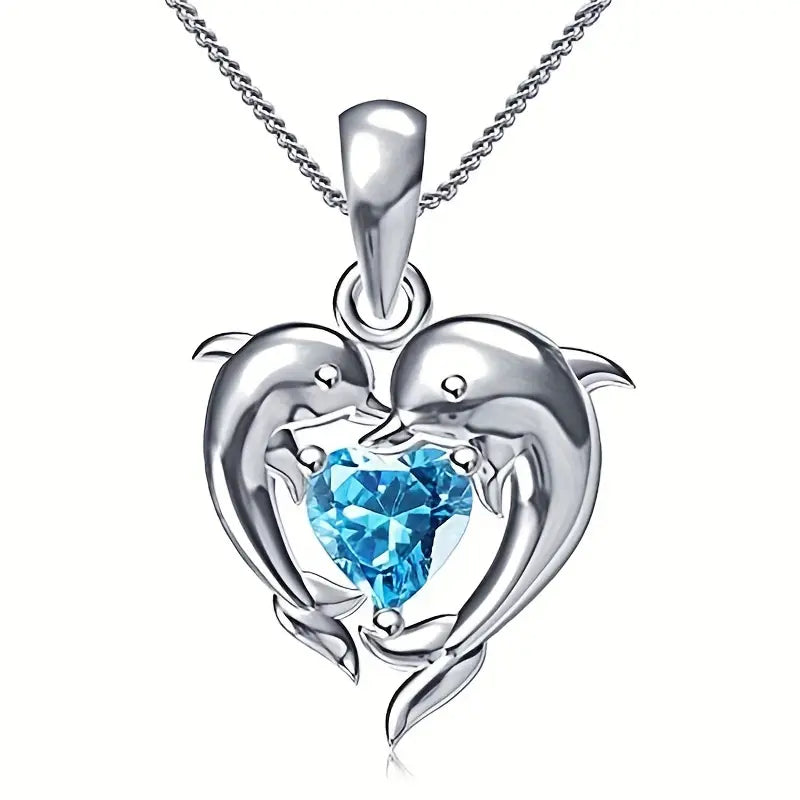 Oceanheart Twins Necklace | White Gold Maya Henry Jewelry