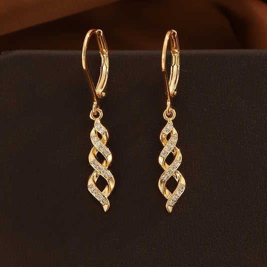 Shimmer Twist Ava Earrings | Gold Maya Henry Jewelry