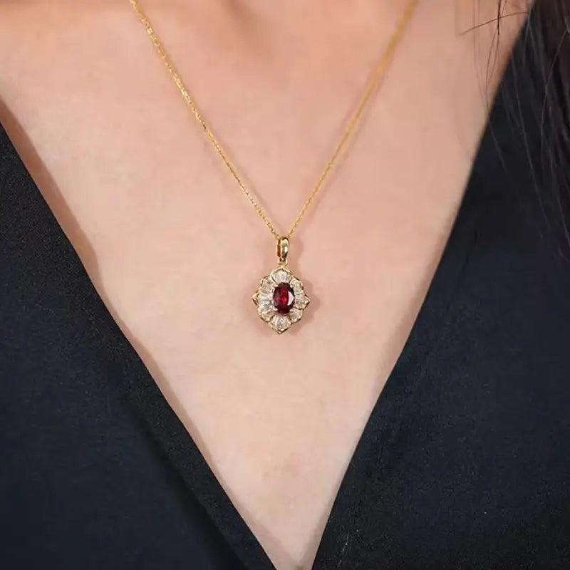 Kavella Solcrimson Necklace | Gold Maya Henry Jewelry