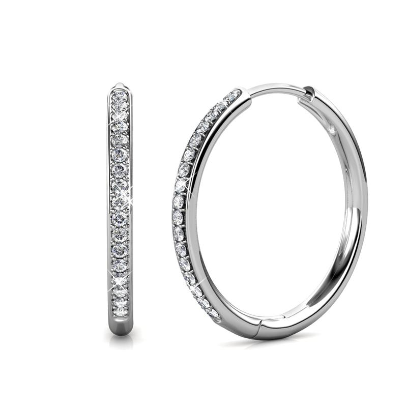 Sorel Pave Earrings | White Gold Maya Henry Jewelry