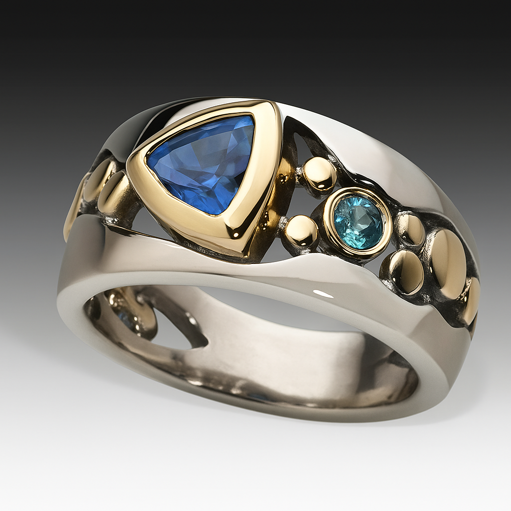 Vintage Blue Zirconia Boho Ring Maya Henry Jewelry