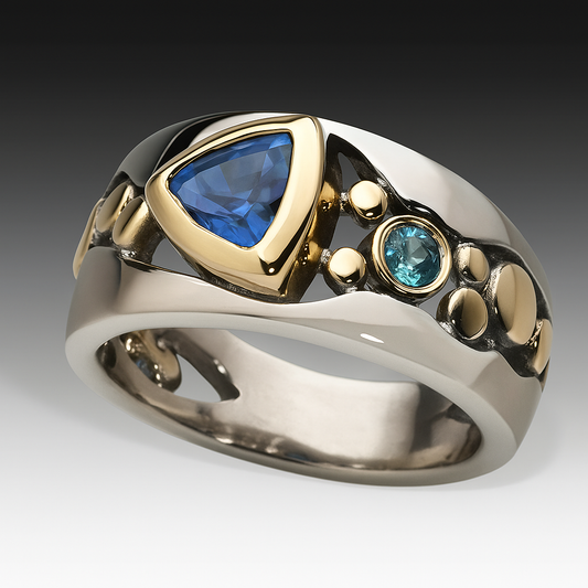 Vintage Blue Zirconia Boho Ring Maya Henry Jewelry
