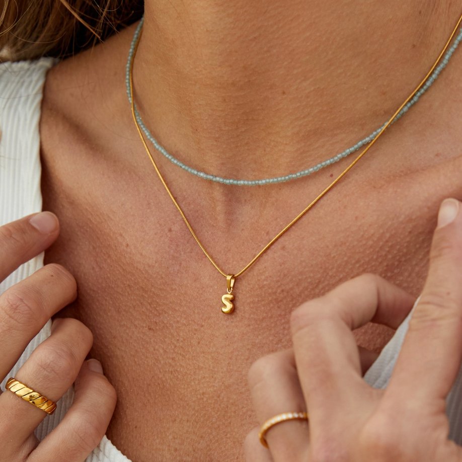 Sophisticated Bubble Letter Necklace Maya Henry Jewelry