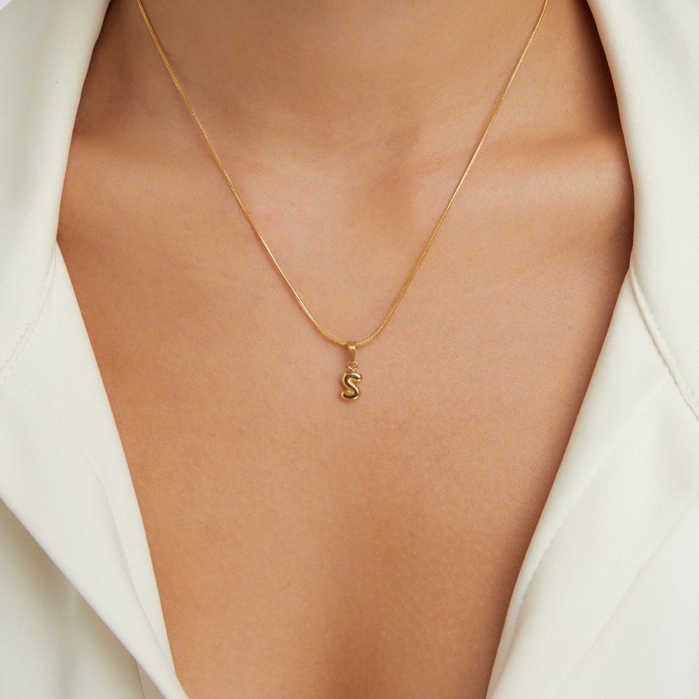 Sophisticated Bubble Letter Necklace Maya Henry Jewelry