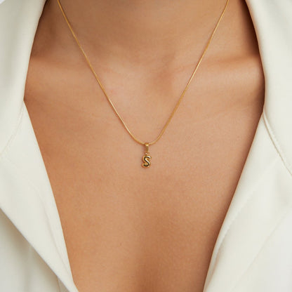 Sophisticated Bubble Letter Necklace Maya Henry Jewelry