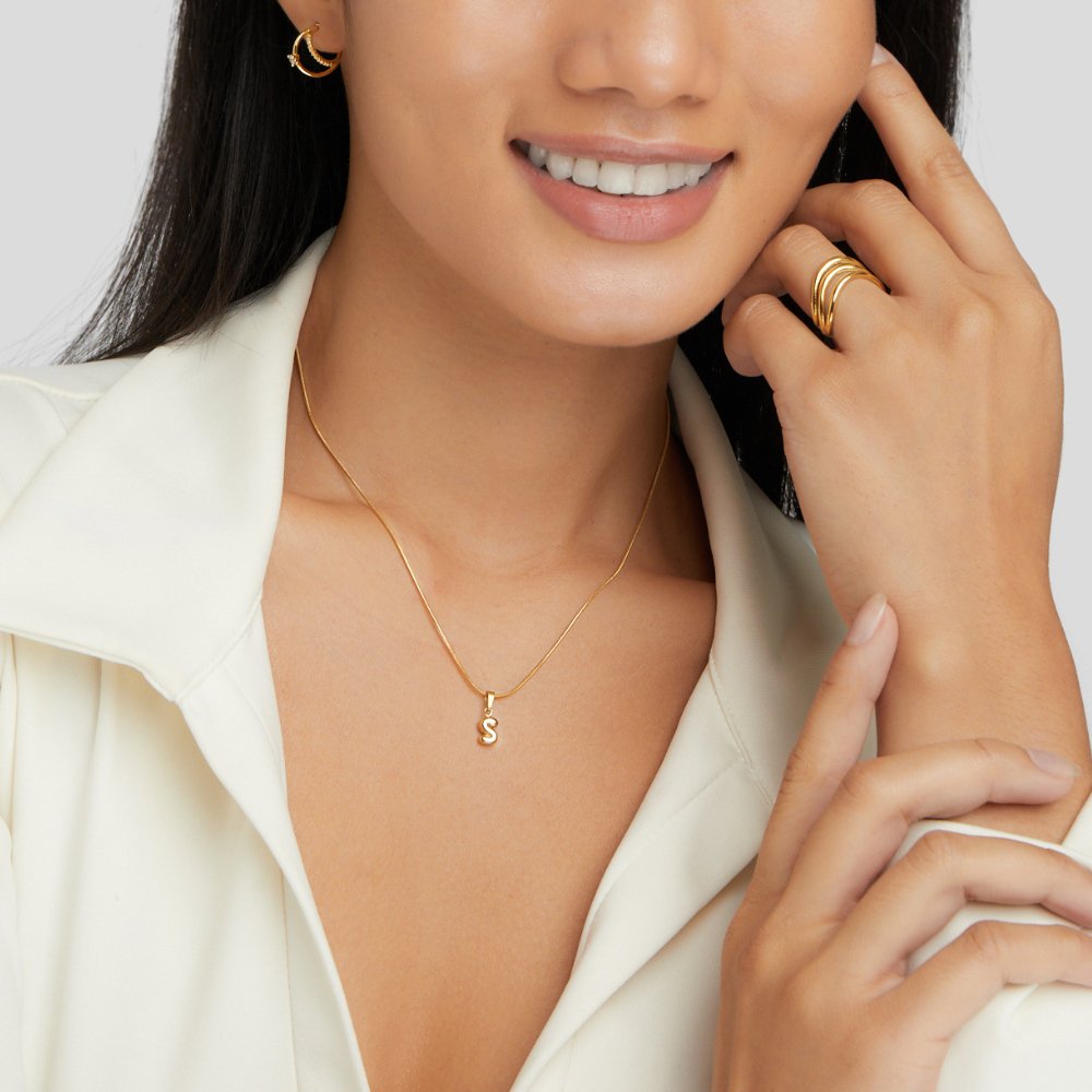 Sophisticated Bubble Letter Necklace Maya Henry Jewelry