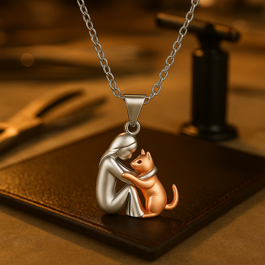 Cat Hug Pendant Necklace Maya Henry Jewelry