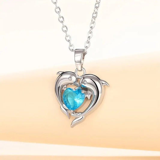 Oceanheart Twins Necklace | White Gold Maya Henry Jewelry