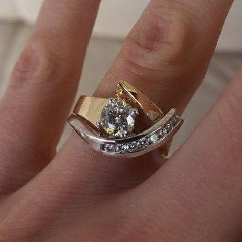 Vintage Irregular Ring with Diamonds Maya Henry Jewelry