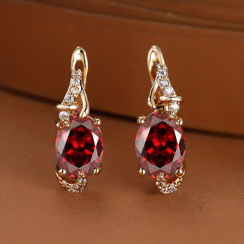 Crimson Twilight Drop Earrings | Gold Maya Henry Jewelry