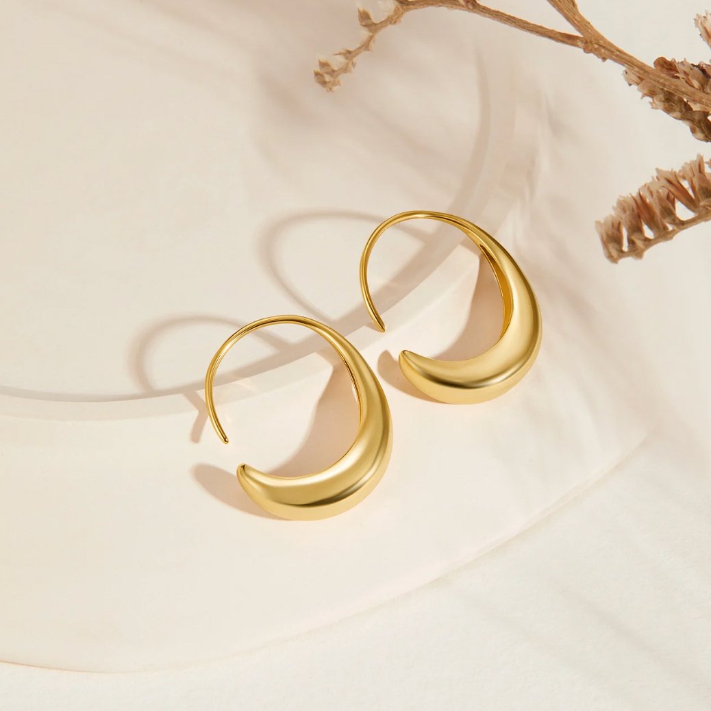 Cina - Drop Hoop Earrings Maya Henry Jewelry