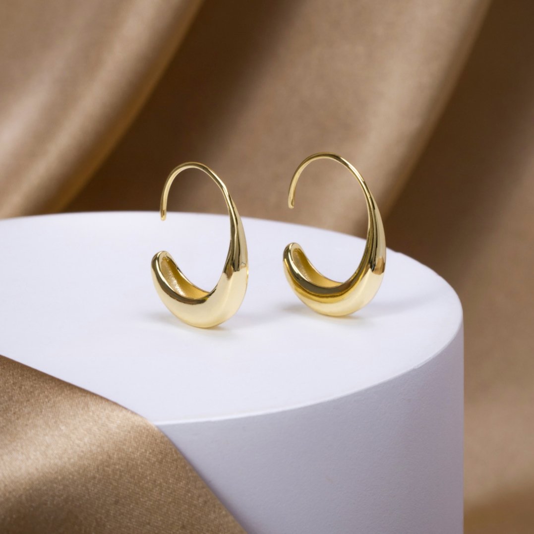 Cina - Drop Hoop Earrings Maya Henry Jewelry