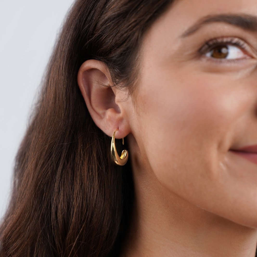 Cina - Drop Hoop Earrings Maya Henry Jewelry