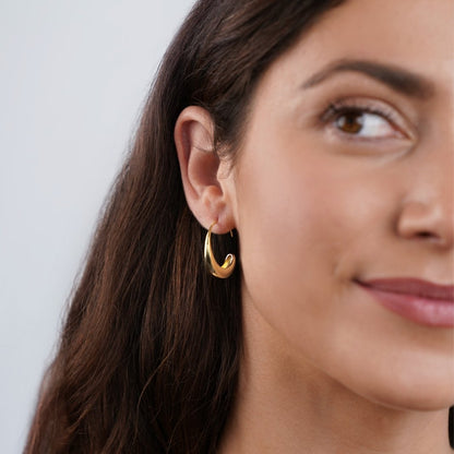 Cina - Drop Hoop Earrings Maya Henry Jewelry