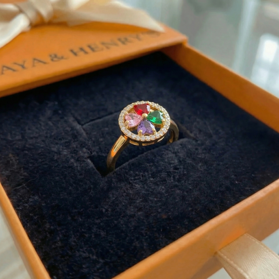Colorwave Hearts Spinning Ring | Gold Maya Henry Jewelry