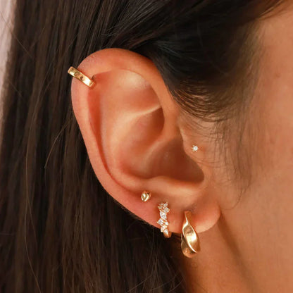 Crystal Cluster Huggies | Gold Maya Henry Jewelry