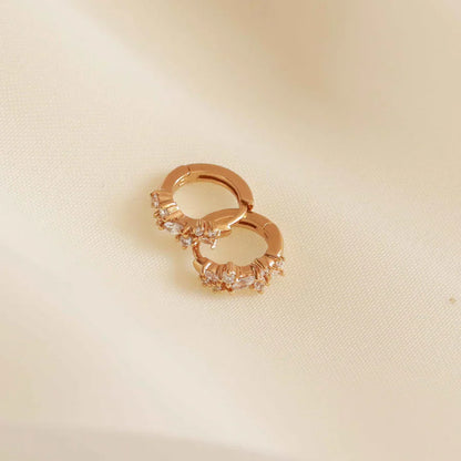 Crystal Cluster Huggies | Gold Maya Henry Jewelry