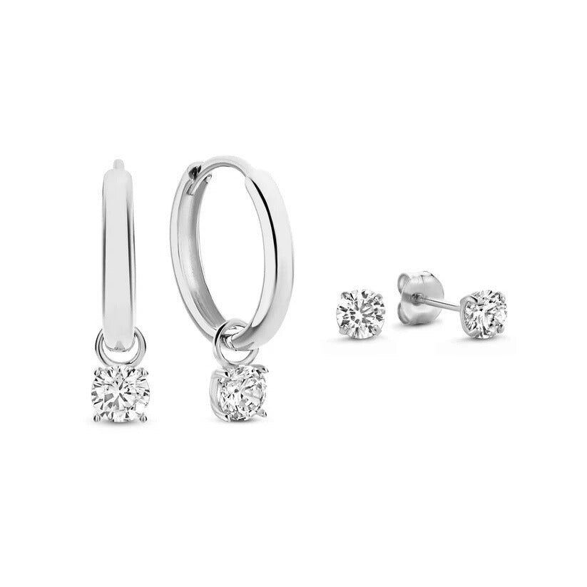 Larmes de Lune Stone Earrings Set | White Gold Maya Henry Jewelry