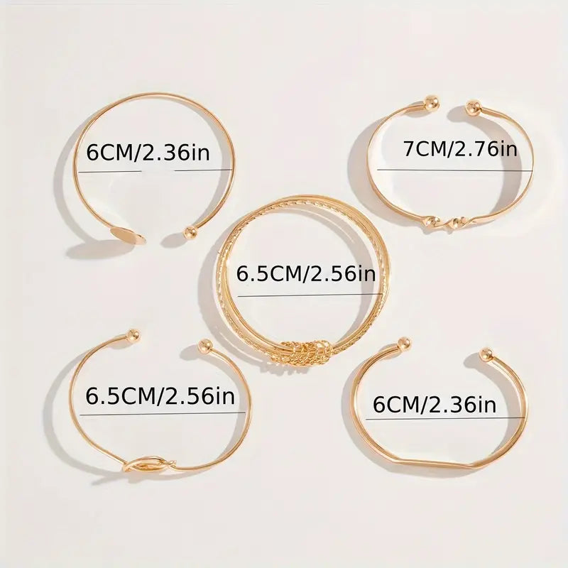 Knotted Elegance Bracelet Set | Gold Maya Henry Jewelry