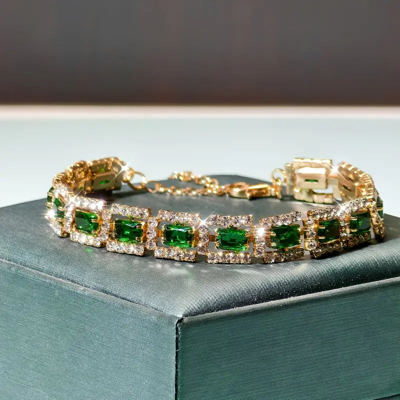 Emerald Green Statement Gold Bracelet Maya Henry Jewelry