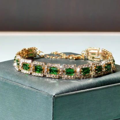 Emerald Green Statement Gold Bracelet Maya Henry Jewelry