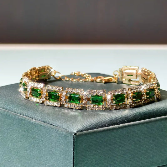Emerald Green Statement Gold Bracelet Maya Henry Jewelry